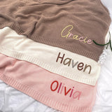 Personalized Knit Baby Blanket — 1 - Name — image 3
