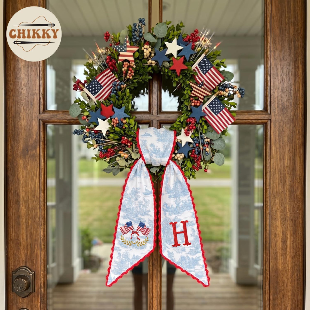 Patriotic Personalized Wreath Sash — 12 - USA Flag — image 5