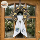 Monogram Personalized Wreath Sash — 12 - Hydrangea Monogram — image 3