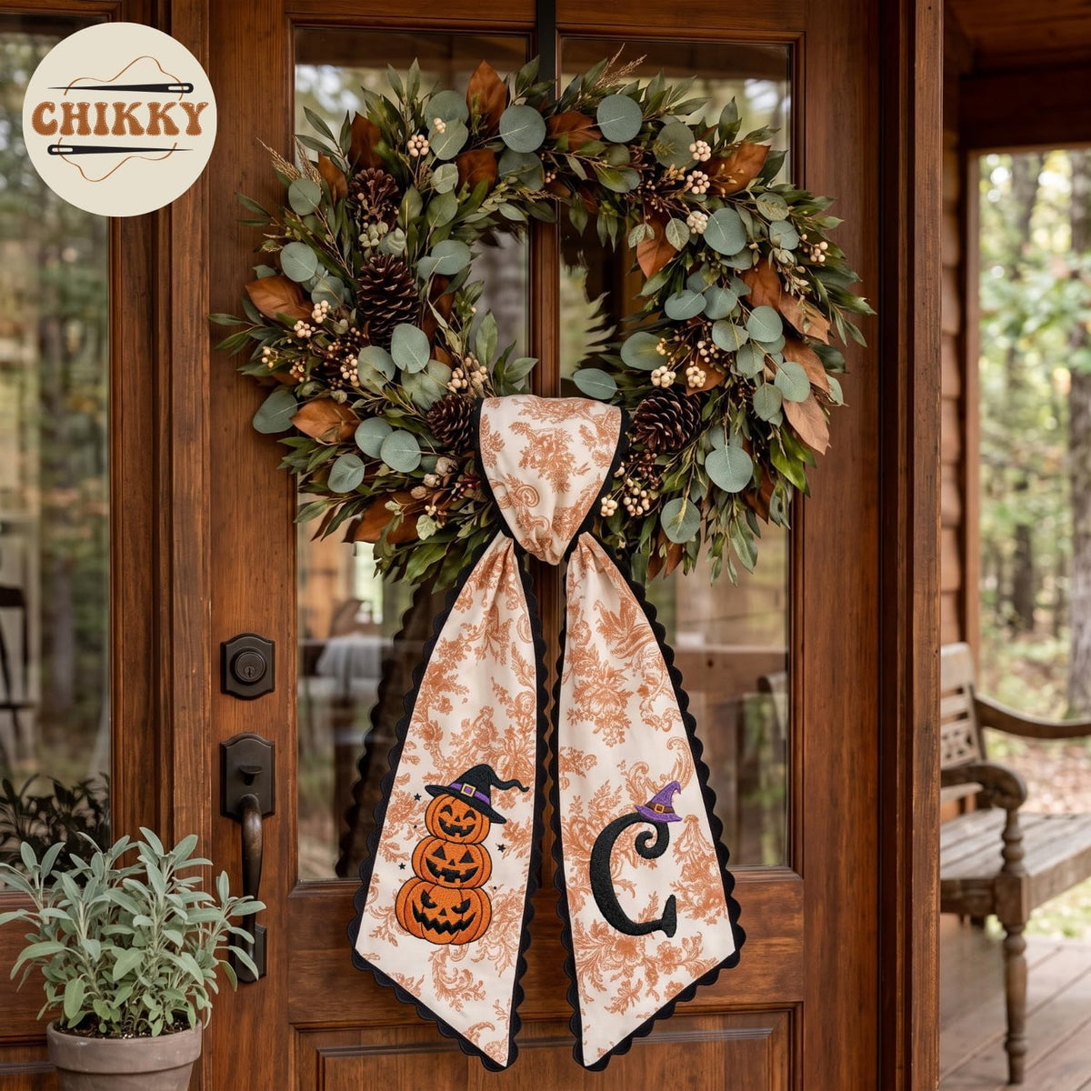 Halloween Personalized Wreath Sash — image 5
