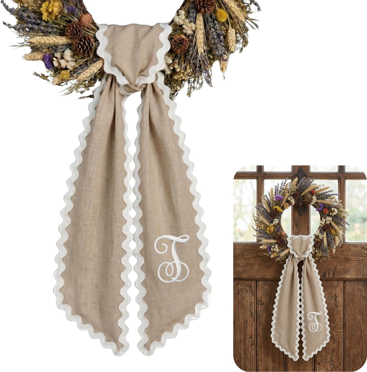 Christmas Personalized Wreath Sash