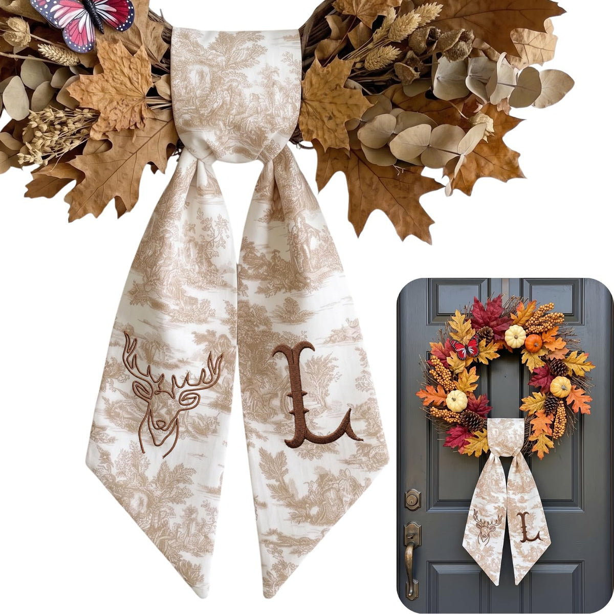 Autumn Personalized Wreath Sash