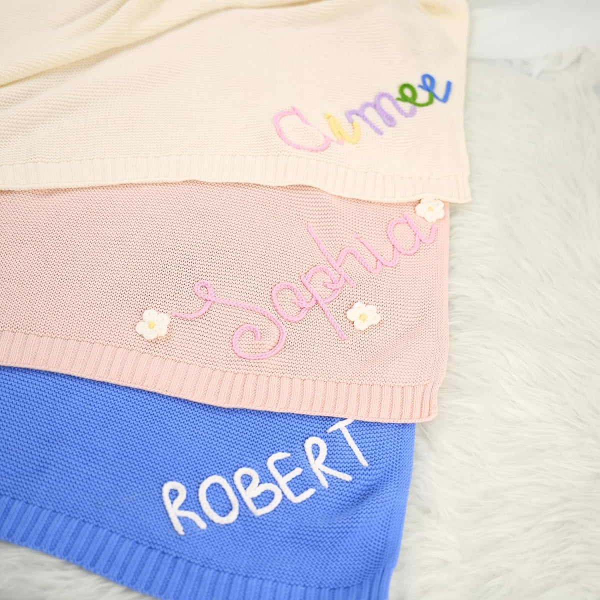 Personalized Knit Baby Blanket — 3 — image 3