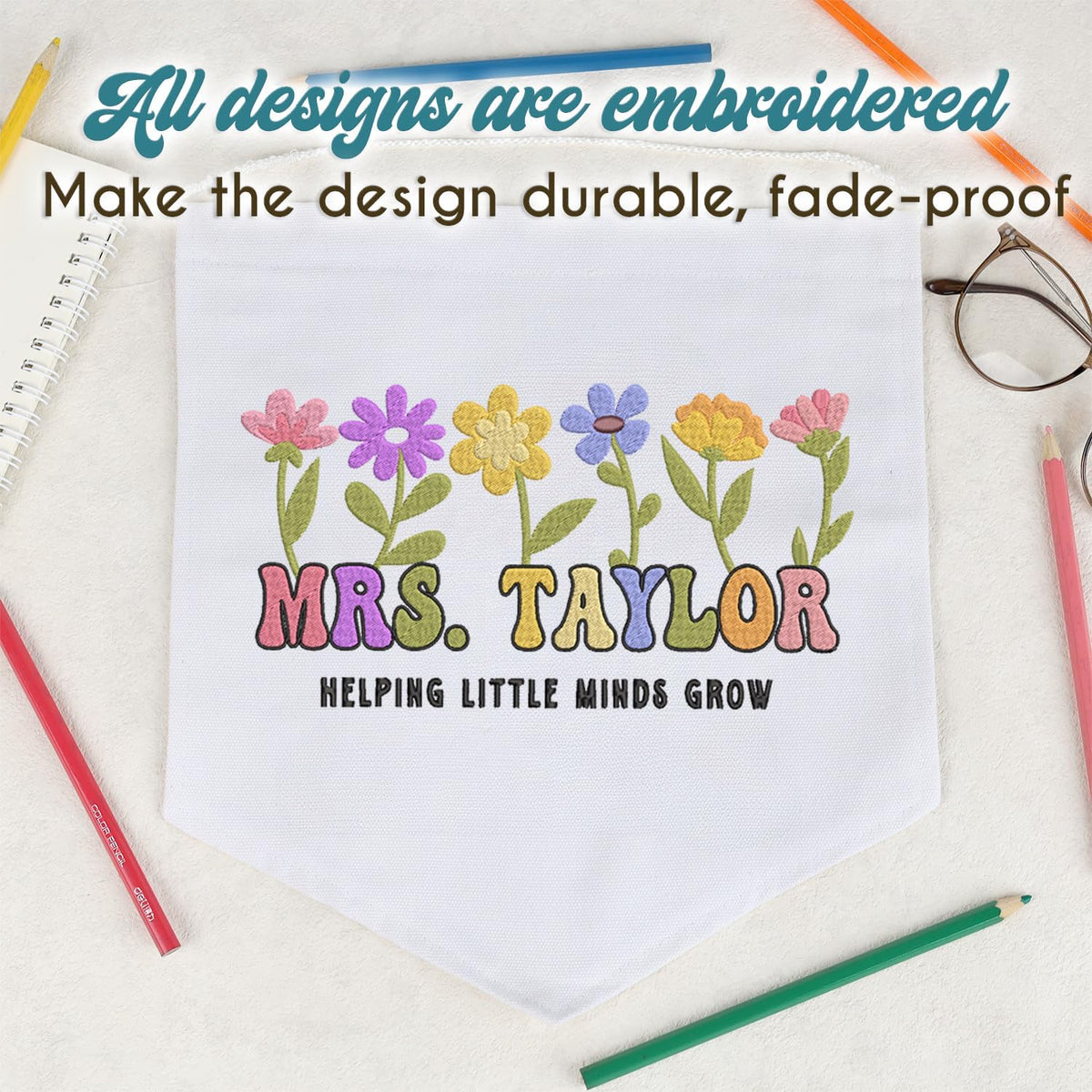 Personalized Embroidered Teacher Banner — 8 — image 5