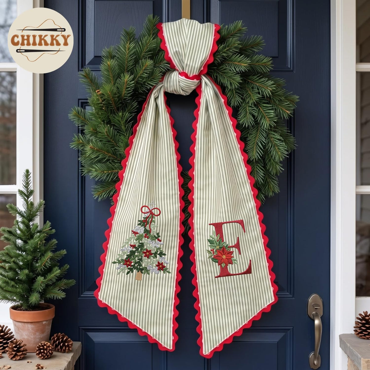 Christmas Personalized Wreath Sash — image 2