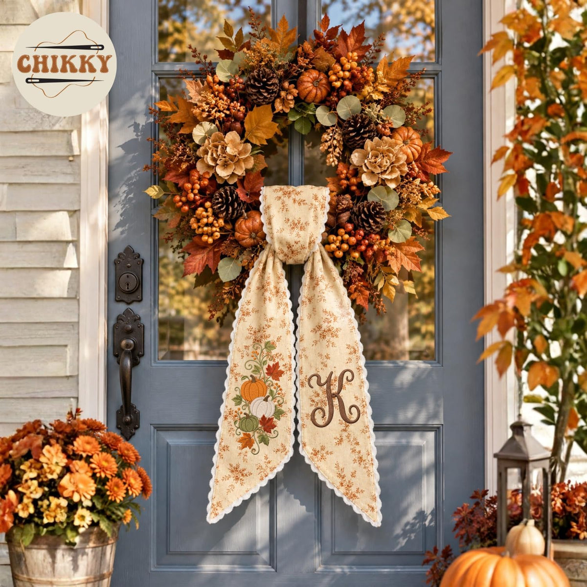 Pumpkin Personalized Wreath Sash — image 4
