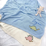 Personalized Knit Baby Blanket — 3 - Dinosaur — image 3