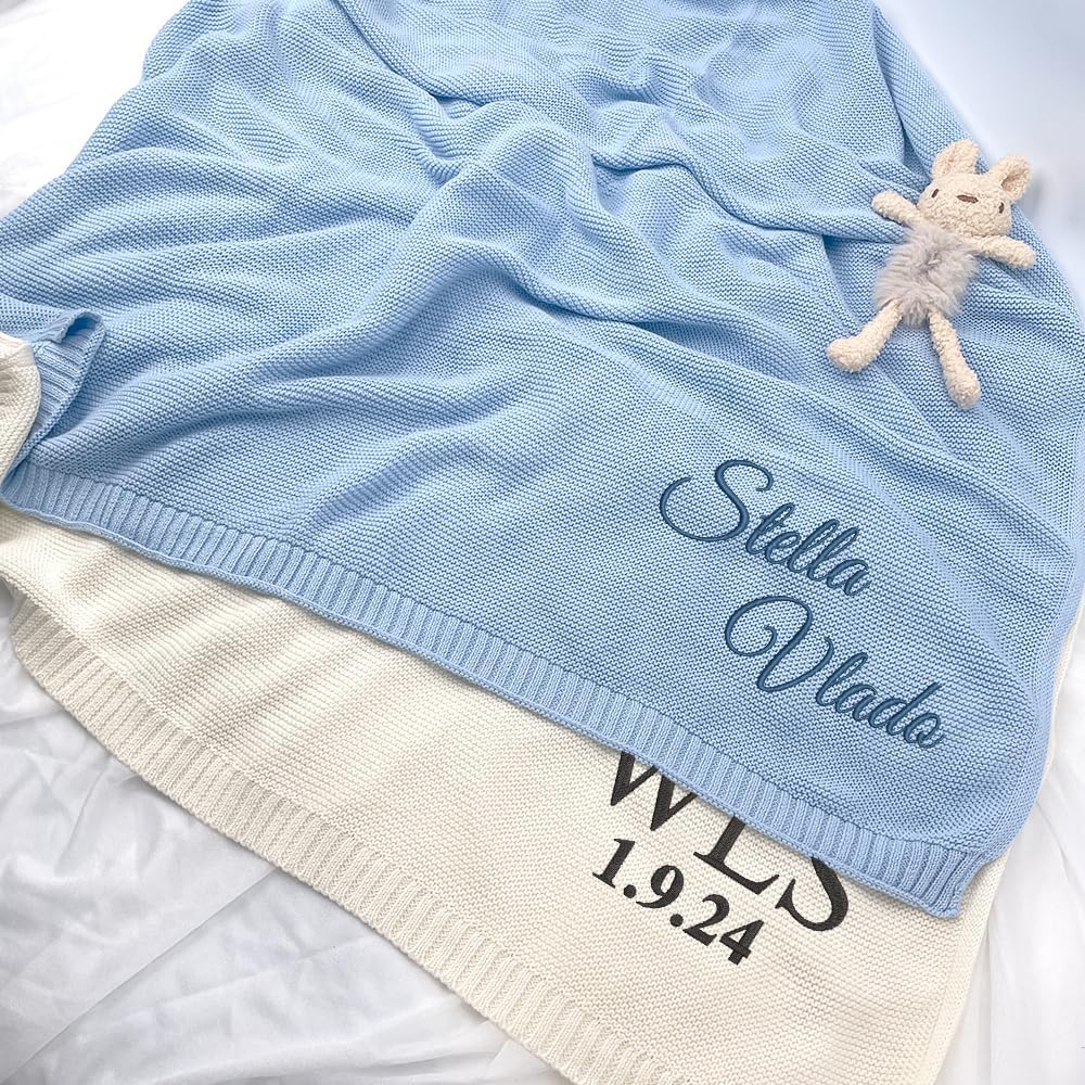 Personalized Knit Baby Blanket — 1 - Name — image 4