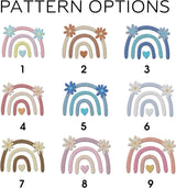 Personalized Knit Baby Blanket — 2 - Rainbow flowers — image 5