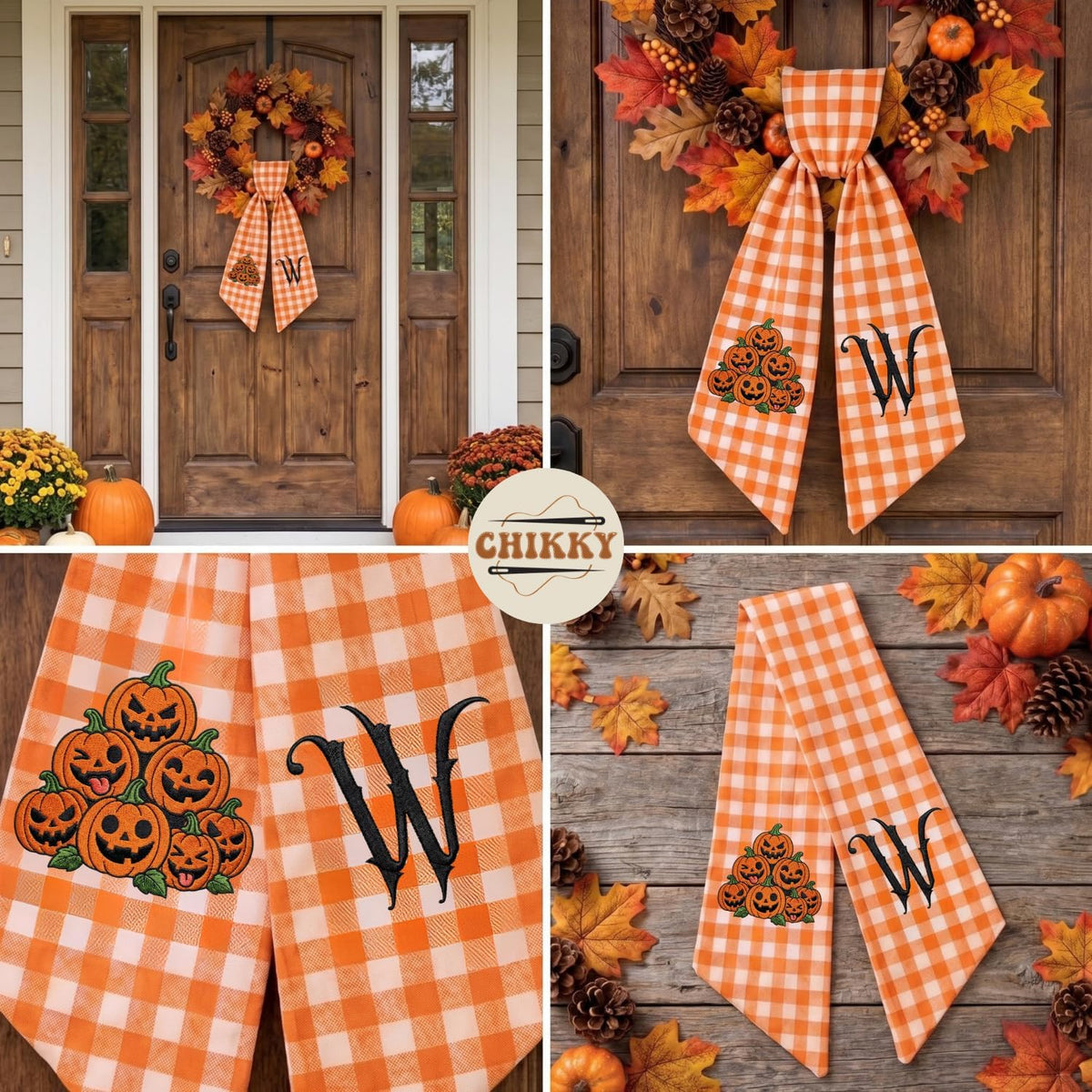Halloween Personalized Wreath Sash — image 5