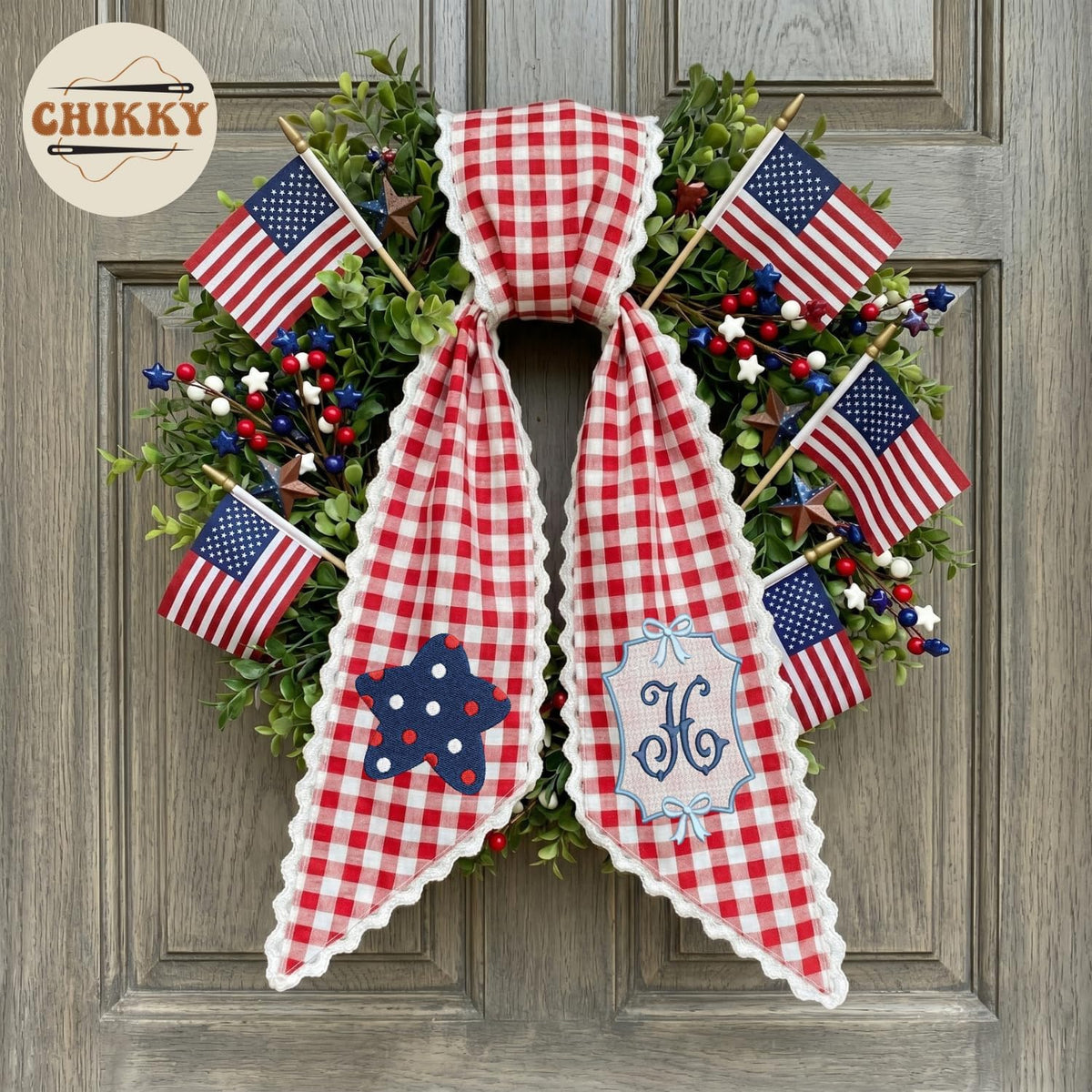 Patriotic Personalized Wreath Sash — 7 - Star — image 6