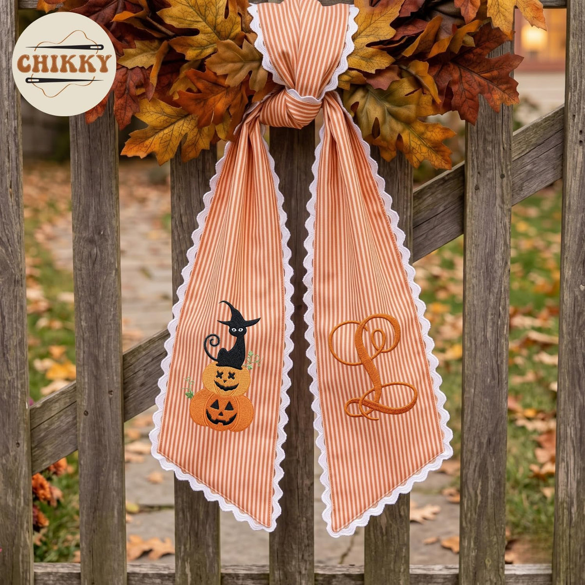 Halloween Personalized Wreath Sash — image 3