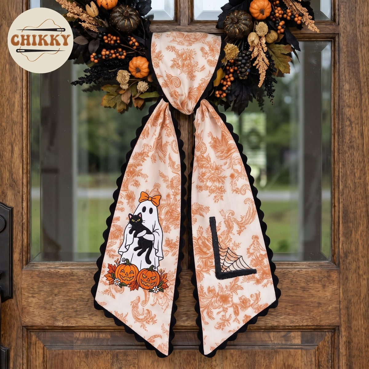 Halloween Personalized Wreath Sash — image 2
