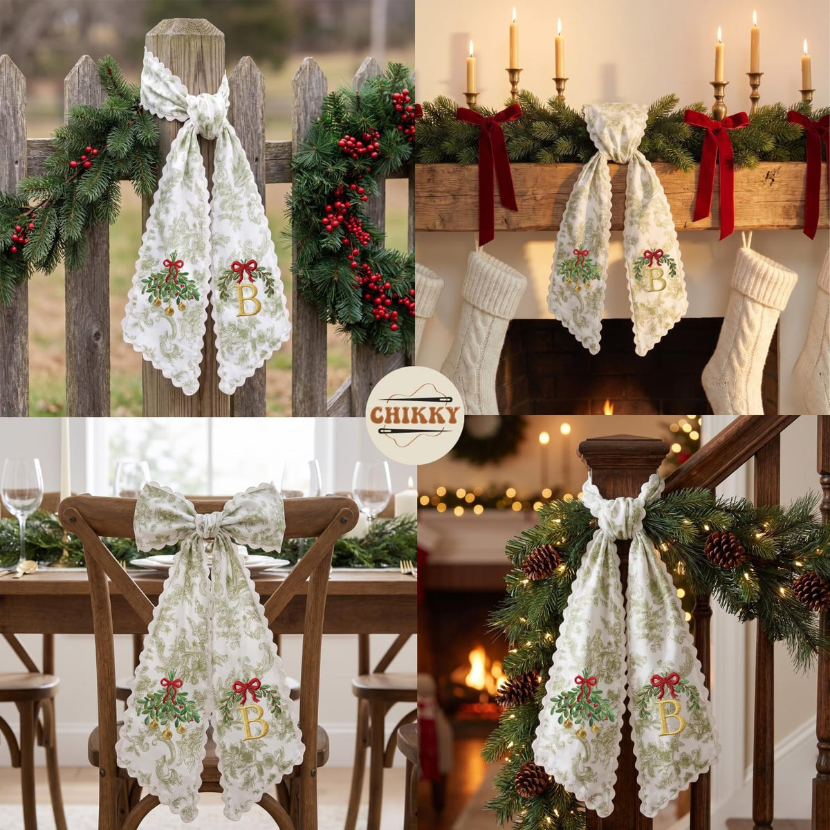 Christmas Personalized Wreath Sash — image 5