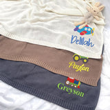 Personalized Knit Baby Blanket — 4 - Vehicle — image 3