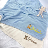 Personalized Knit Baby Blanket — 7 - Animals — image 3