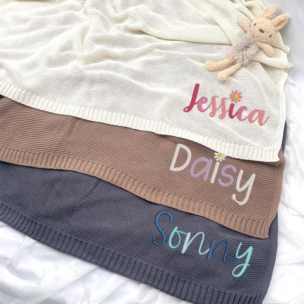 Personalized Knit Baby Blanket — 1 - Name — image 2