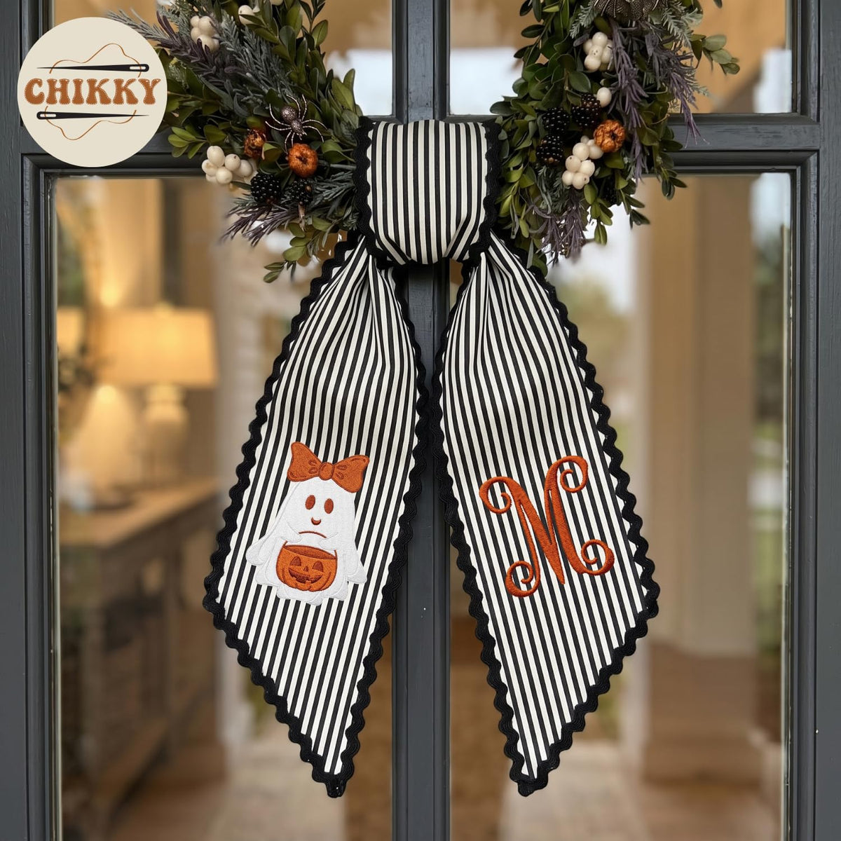 Halloween Personalized Wreath Sash — image 4