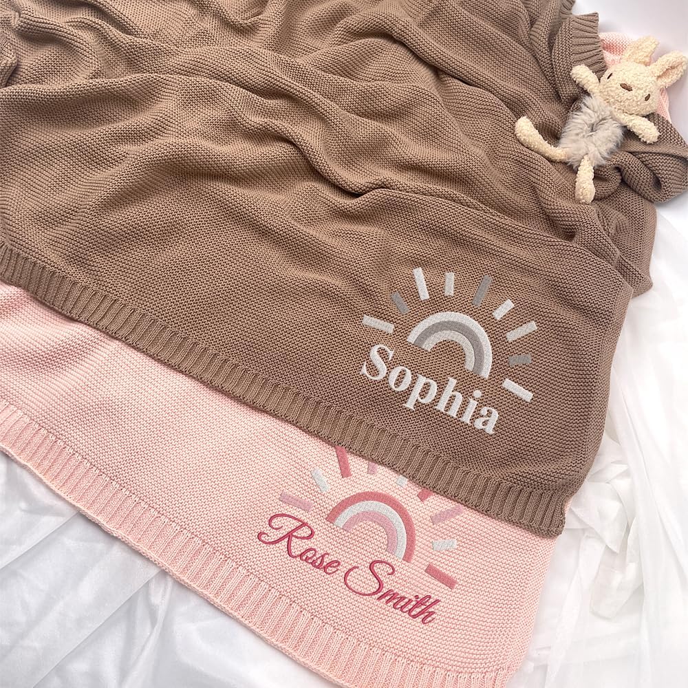 Personalized Knit Baby Blanket — 8 - Sunshine — image 3