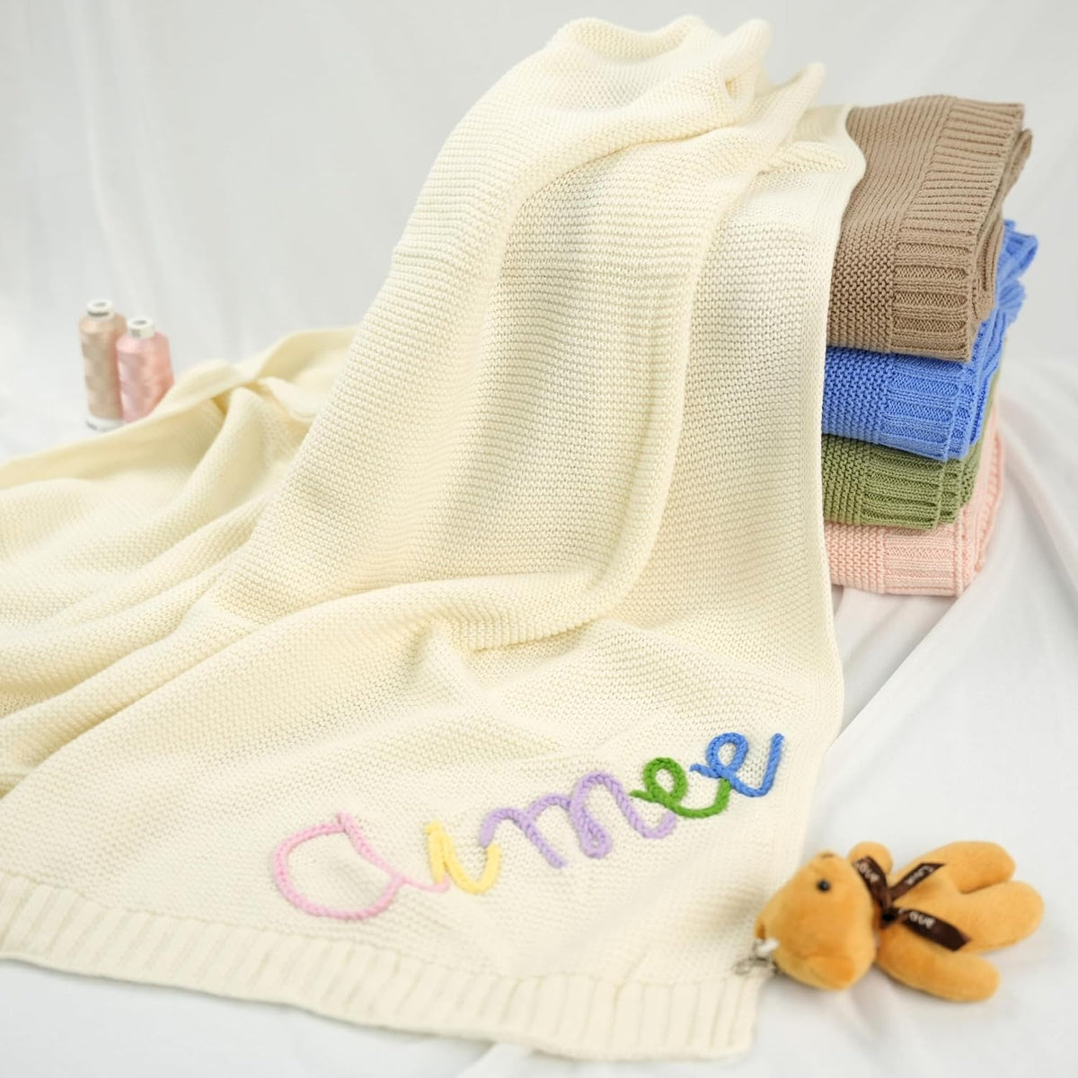 Personalized Knit Baby Blanket — 3 — image 4