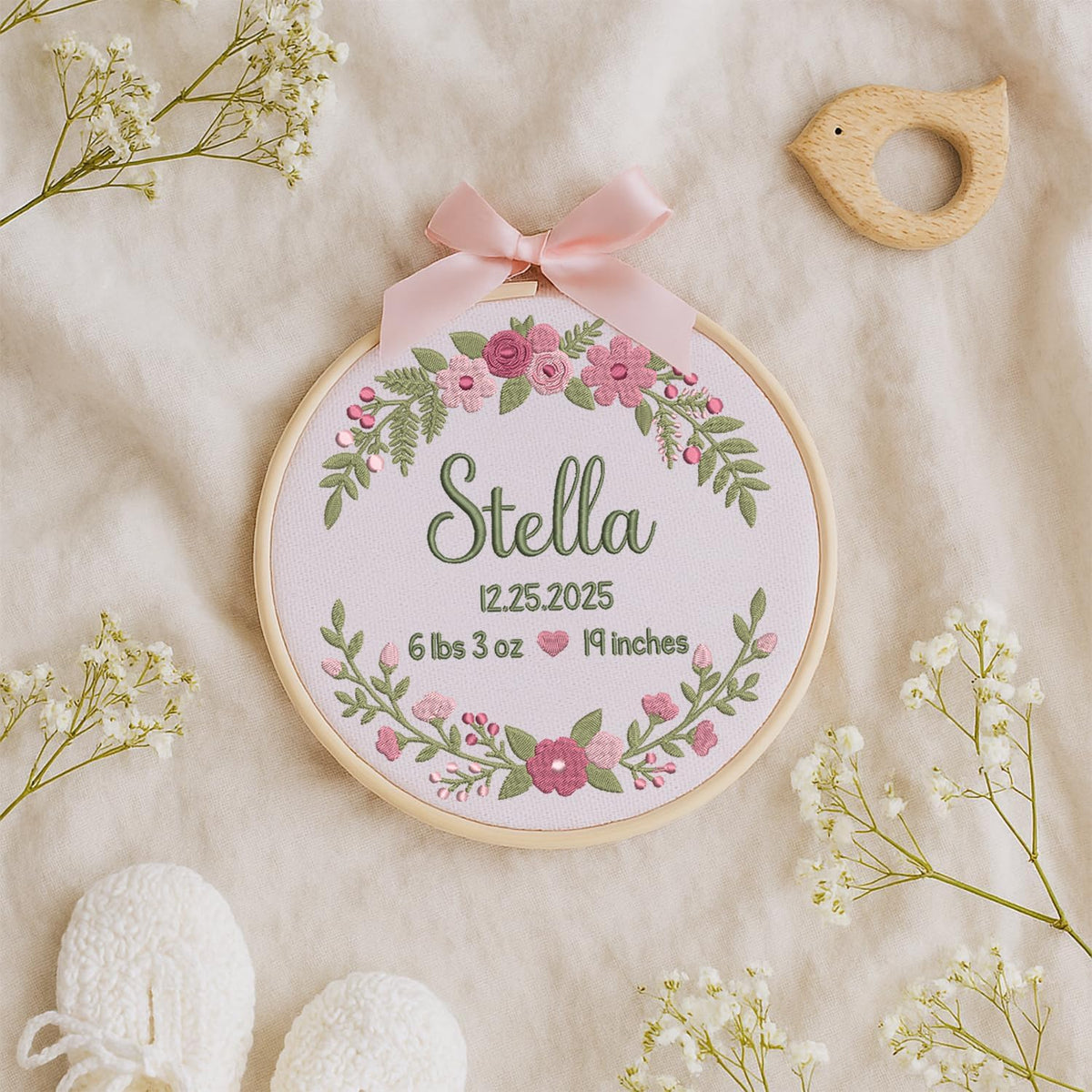 Personalized Embroidered Baby Name Hoop — 6 — image 8