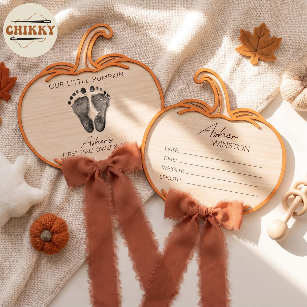 Personalized Wooden Birth Announcement Sign — image 7