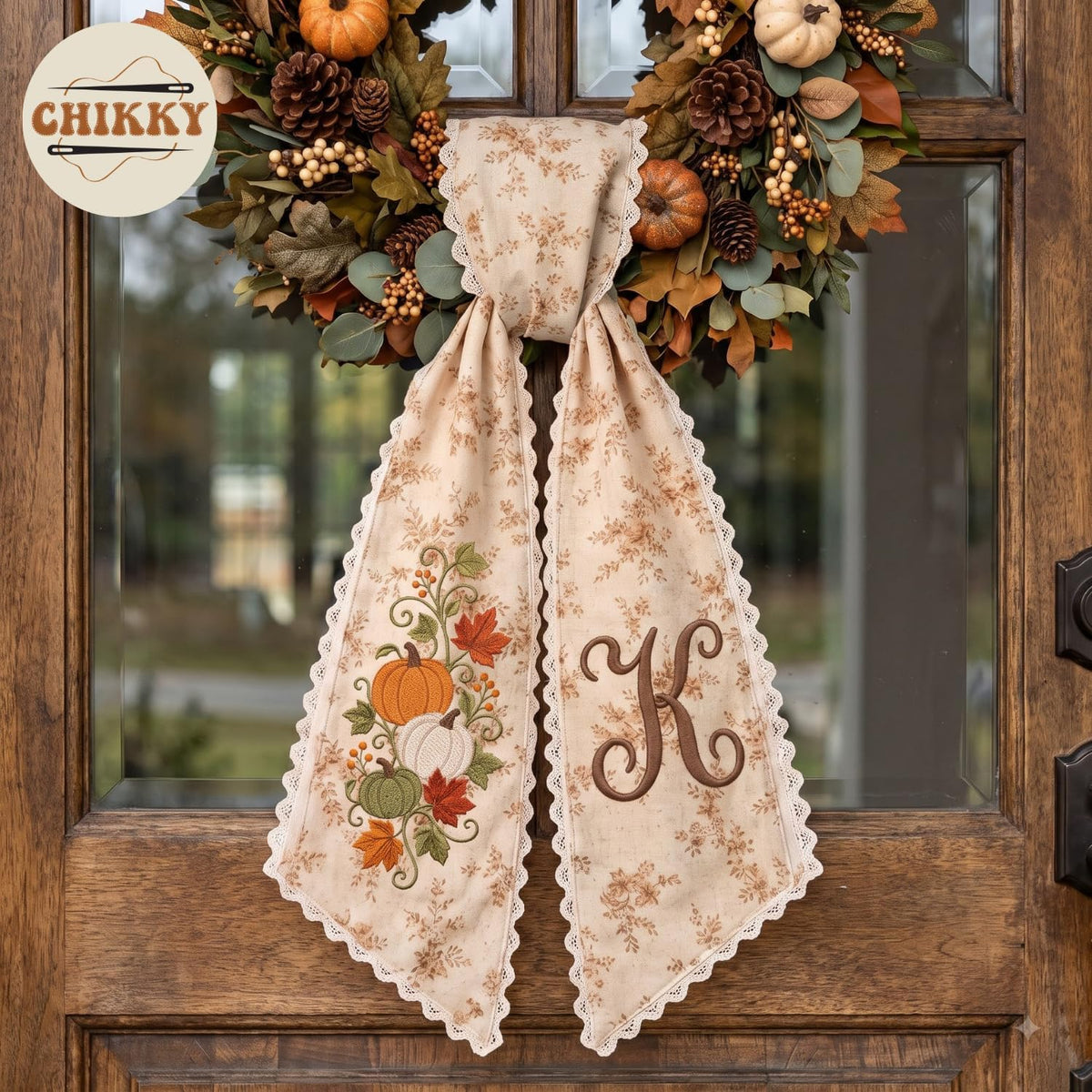Pumpkin Personalized Wreath Sash — image 2