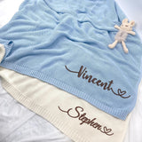 Personalized Knit Baby Blanket — 2 - Name Heart — image 3