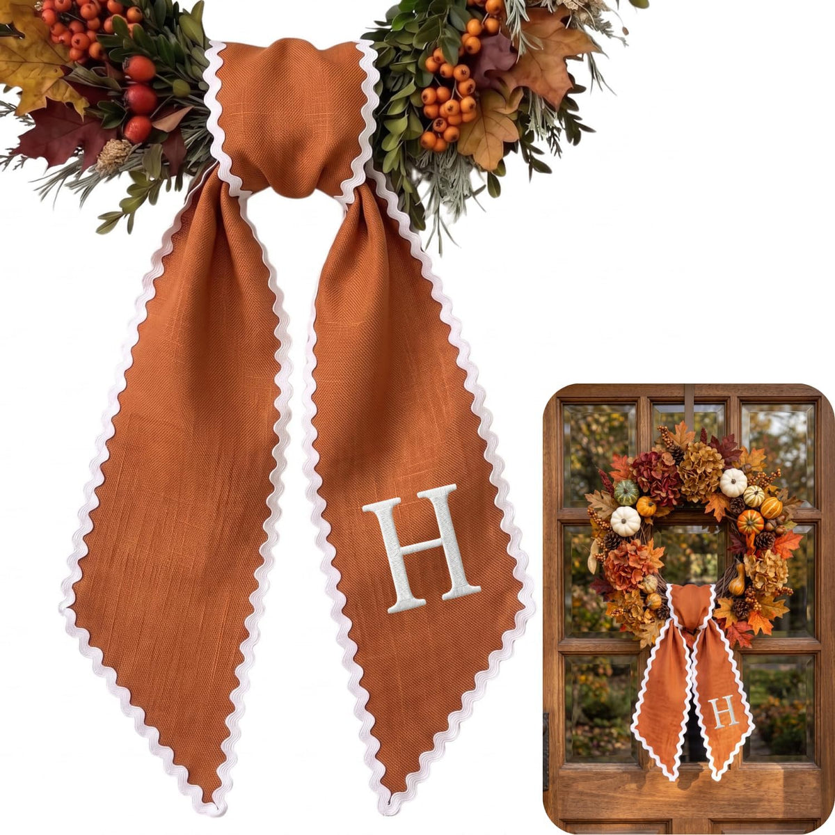Autumn Personalized Wreath Sash