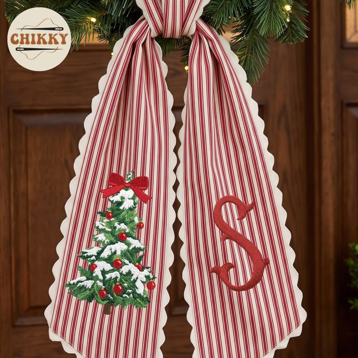 Christmas Personalized Wreath Sash — image 4