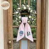 Monogram Personalized Wreath Sash — 2 - Blue Hydrangea — image 4