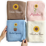 Personalized Knit Baby Blanket — 9 - Sunflowers