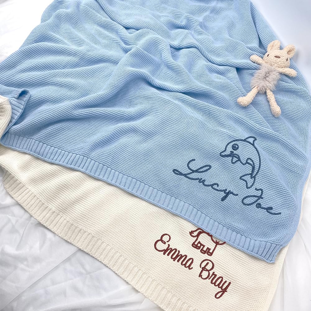 Personalized Knit Baby Blanket — 3 - Animals — image 3