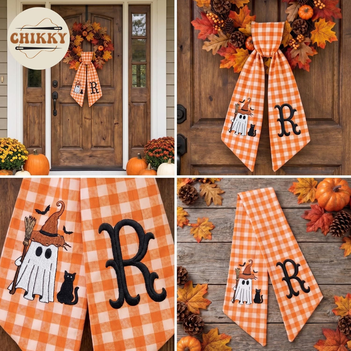 Halloween Personalized Wreath Sash — image 5