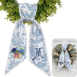 Patriotic Personalized Wreath Sash — 1 - USA Hydrangea Basket