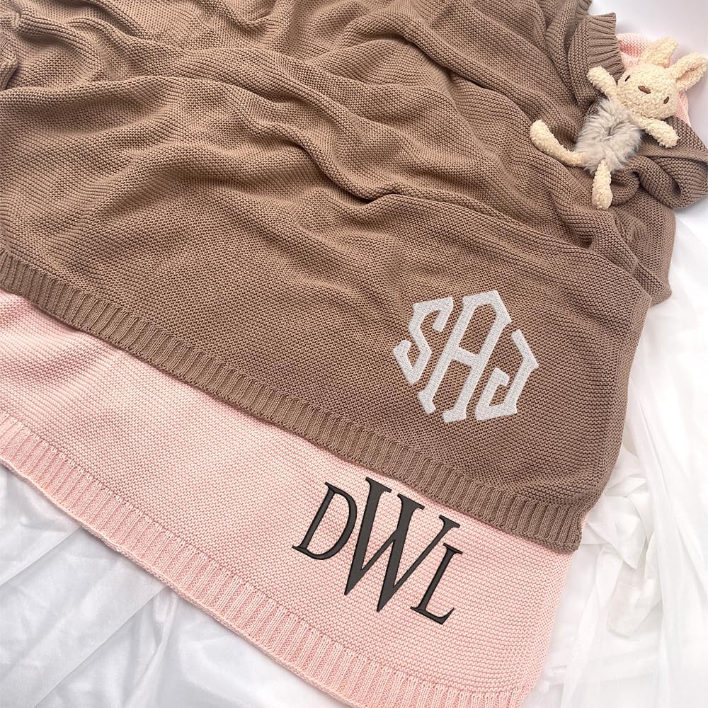 Personalized Knit Baby Blanket — 9 - Monogram — image 5