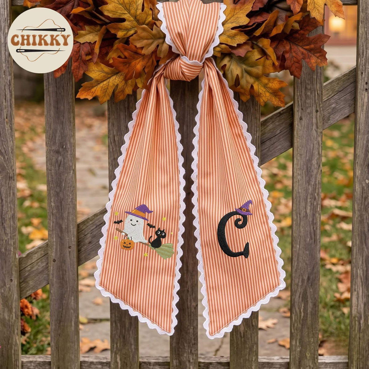 Halloween Personalized Wreath Sash — image 2