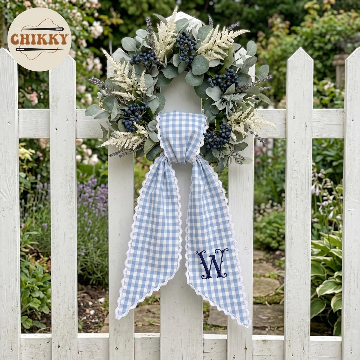 Monogram Personalized Wreath Sash — 4 - Initial Name — image 5