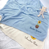 Personalized Knit Baby Blanket — 9 - Sunflowers — image 3