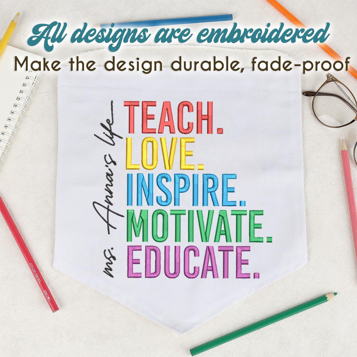 Personalized Embroidered Teacher Banner — 9 — image 5