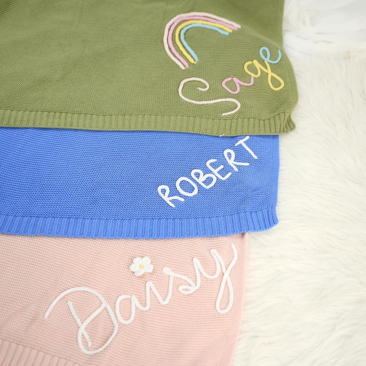 Personalized Knit Baby Blanket — 1 — image 3