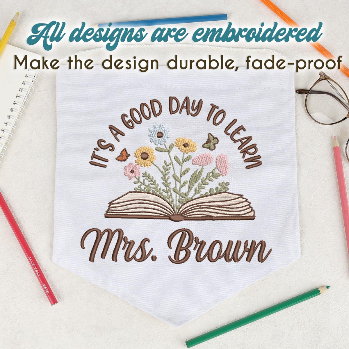 Personalized Embroidered Teacher Banner — 4 — image 5