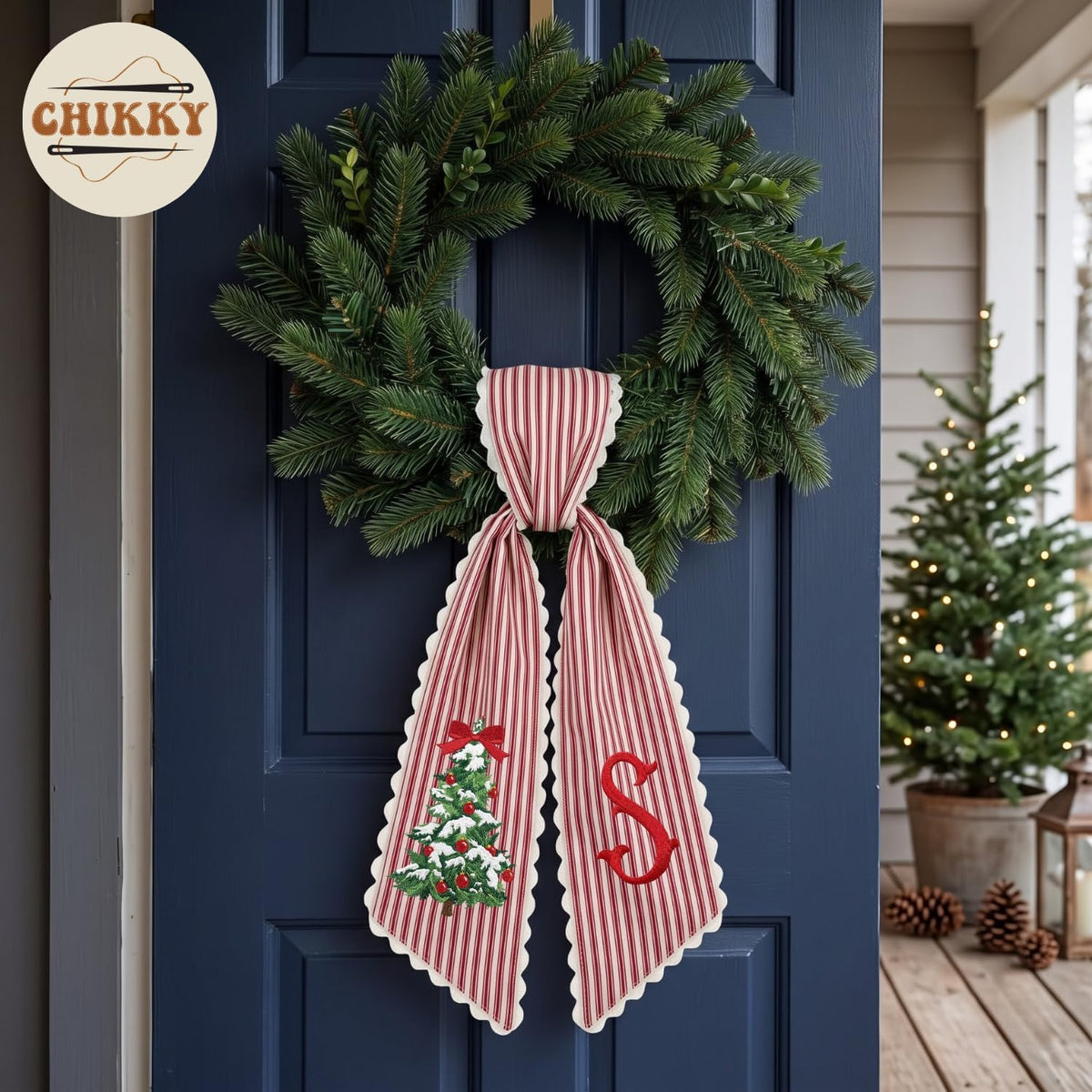 Christmas Personalized Wreath Sash — image 2