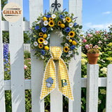 Monogram Personalized Wreath Sash — 2 - Blue Hydrangea — image 2