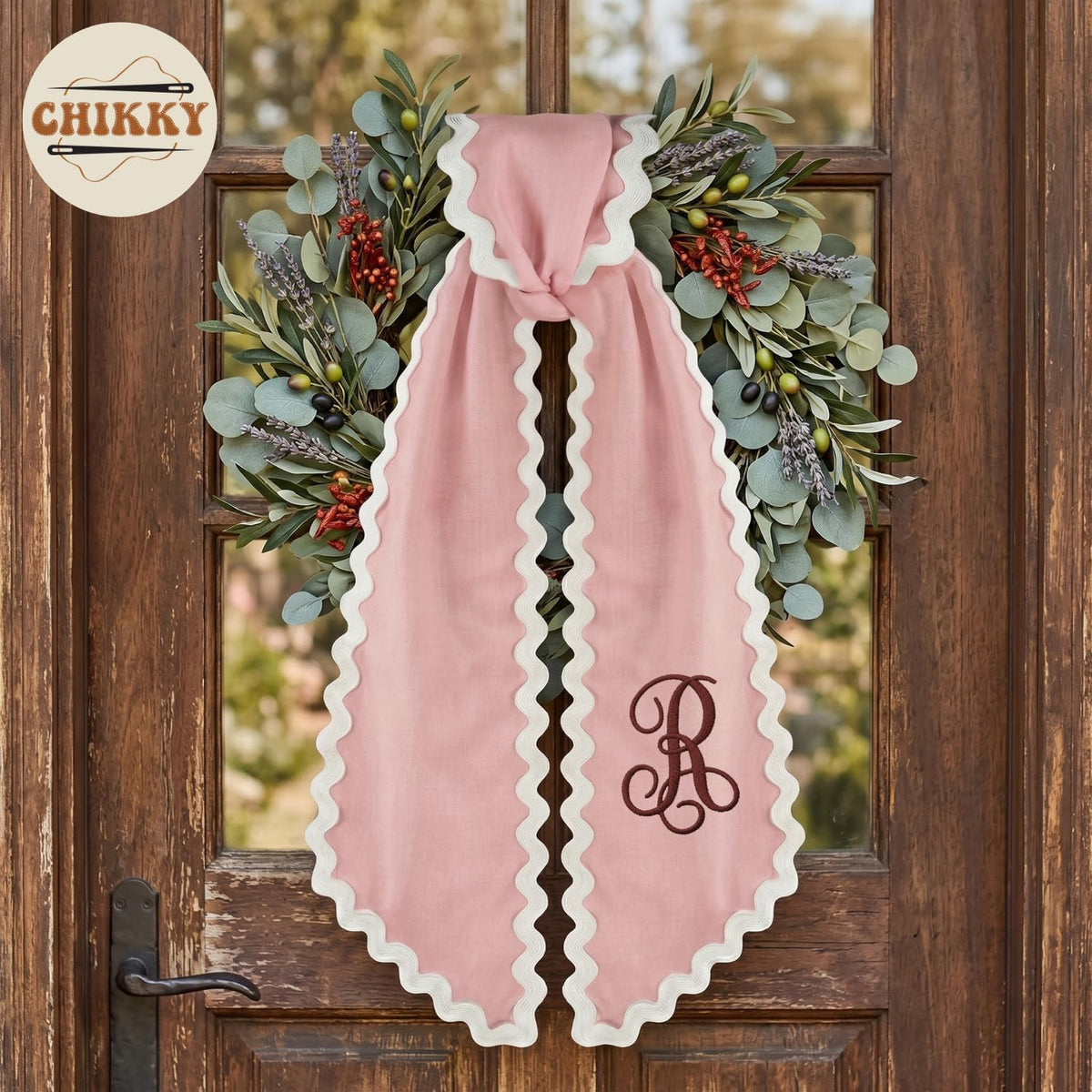 Monogram Personalized Wreath Sash — image 4