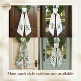 Monogram Personalized Wreath Sash — 8 - Flowers Cross — image 6