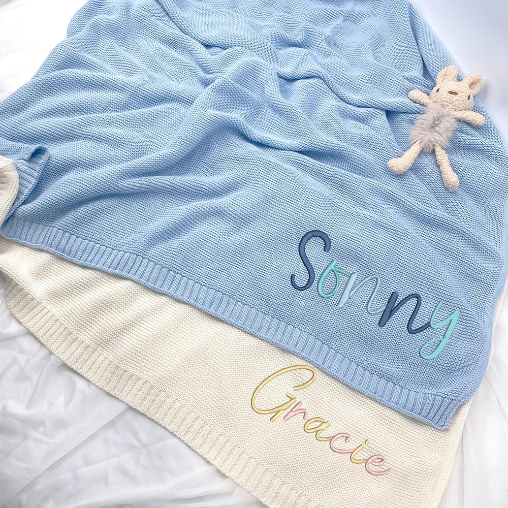 Personalized Knit Baby Blanket — 1 - Name — image 4