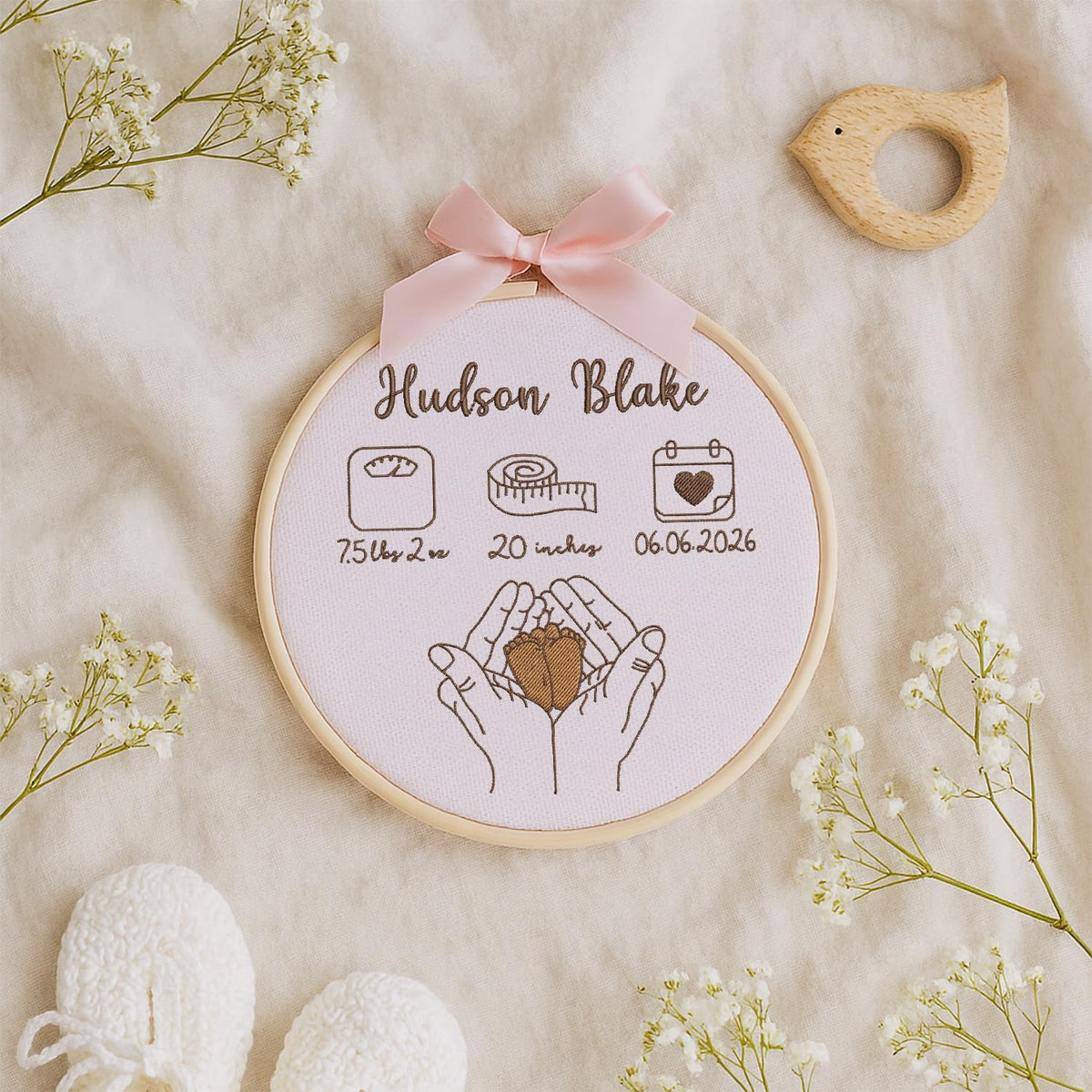 Personalized Embroidered Baby Name Hoop — 13 — image 8