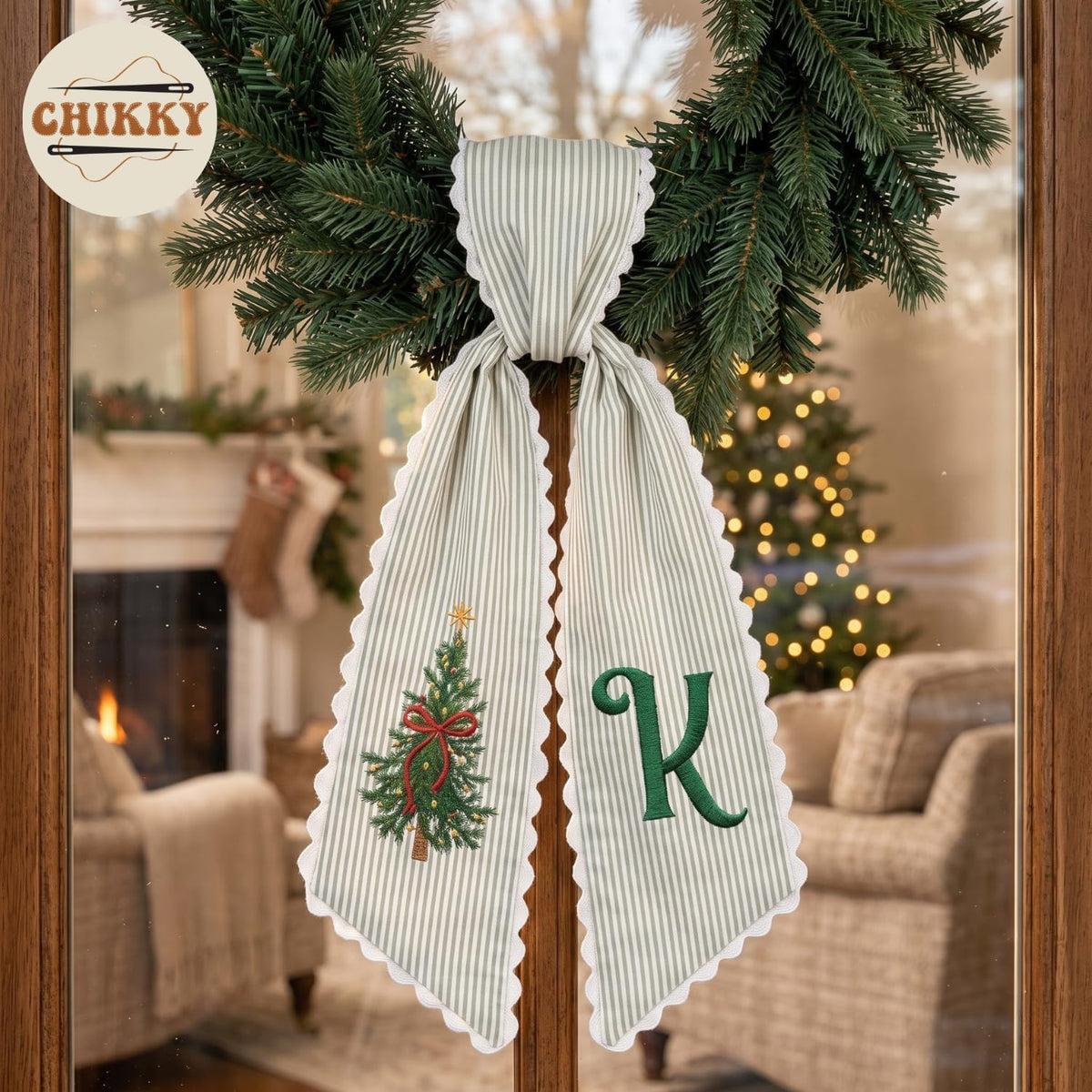 Christmas Personalized Wreath Sash — image 3