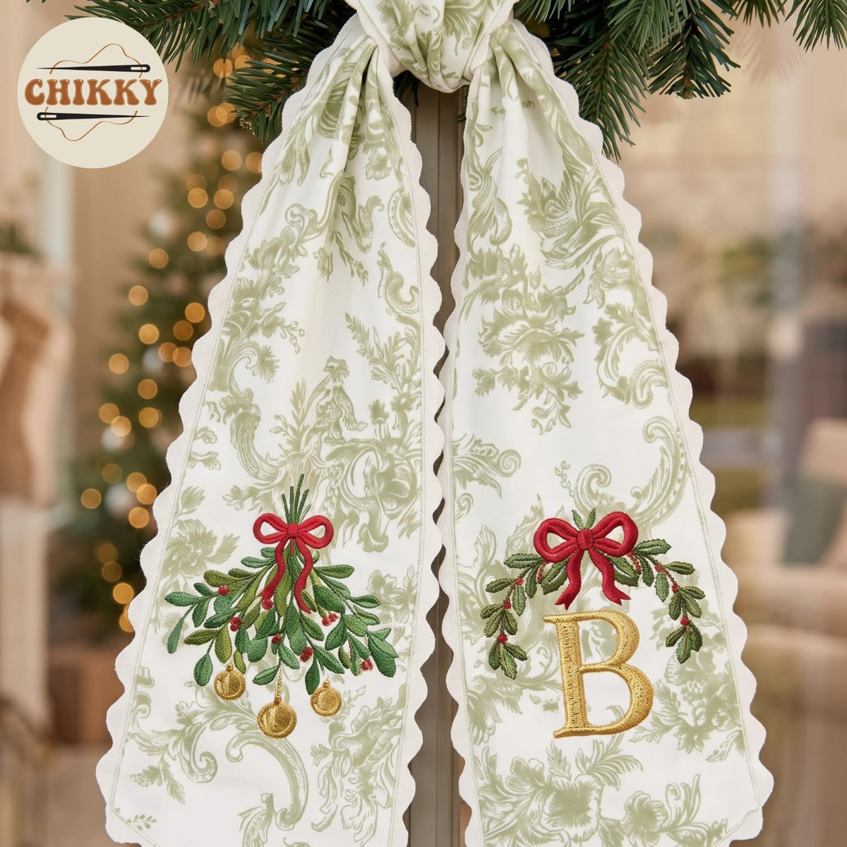 Christmas Personalized Wreath Sash — image 4